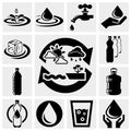 Water vector icons set. Royalty Free Stock Photo