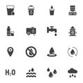 Water vector icons set Royalty Free Stock Photo