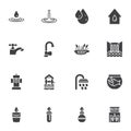 Water vector icons set Royalty Free Stock Photo