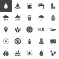 Water vector icons set Royalty Free Stock Photo