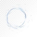 Water vector splash isolated on transparent background. blue realistic aqua circle with drops. top view. 3d illustration Royalty Free Stock Photo