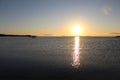 Sunset. Beach water view on Cape Cod beach