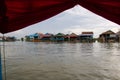 Water village , view from the boat, near Kampong plug, Cambodia