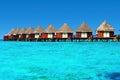 Water villas stand abreast Royalty Free Stock Photo