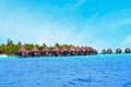 Water villas stand abreast Royalty Free Stock Photo