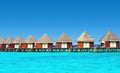 Water villas stand abreast Royalty Free Stock Photo