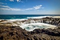 Water vortex, Bufadero de la Garita, Telde, Gran Canaria, Spain Royalty Free Stock Photo