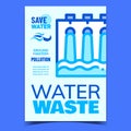 Water Waste Industry Creative Promo Poster Vector