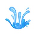 Water wave blue symbol in form of splashes, wavy symbol of nature in motion vector Illustration