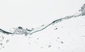 Water wave and bubbles on white background Royalty Free Stock Photo