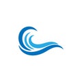 Water wave icon design template vector isolated illustration Royalty Free Stock Photo