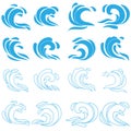 Water wave icon vector set. Aqua illustration sign collection. beach symbol.