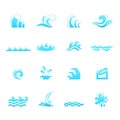 Water wave icons