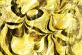 Water Wave Illustration, Japanese Black And Yellow Marbling Paper Abstract, Natural Texture Background, Ink Art