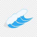 Water wave isometric icon