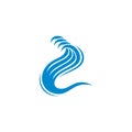 Water Wave logo design vector. Icon Symbol. Template. Illustration Royalty Free Stock Photo