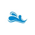 Water Wave logo design vector. Icon Symbol. Template. Illustration Royalty Free Stock Photo