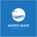 Water wave logo icon illustration