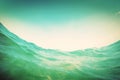 Water wave in the ocean. Underwater and blue sky. Vintage