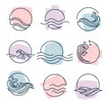 water, wave, splash beach logo symbol vector templates, emblems, signs logo and icons vector