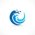 Water wave splash icon Royalty Free Stock Photo