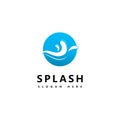 Water wave Splash symbol and icon Logo Template vector Royalty Free Stock Photo