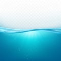 Water wave surface, liquid ocean or sea underwater