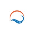 Water Wave symbol and icon Logo Template vector