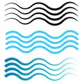 Water Wave symbol and icon Logo Template vector. Royalty Free Stock Photo