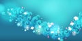 Water wave and Thai flower vector illustration. For Songkran Thailand water festival Royalty Free Stock Photo