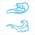 Water wave vector icon illustration isolated