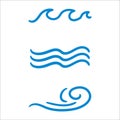 Water wave vector icon illustration isolated Royalty Free Stock Photo