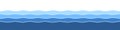 Water waves background. Sea, ocean or river concept. Flat style. Vector illustration Royalty Free Stock Photo