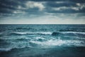 Water sea waves on cloudy sky background Royalty Free Stock Photo