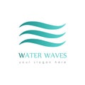 Water waves logo icon. Abstract graphic design. Template for mobile and web apps. Print Material