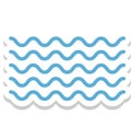 Water Waves, Ocean Color Isolated Vector Icon Royalty Free Stock Photo