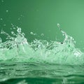 Water waves ripple across a bright green chroma key background, creating splashes and dynamic reflections, perfect for Royalty Free Stock Photo