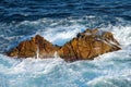 Water waves on the rocks