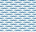 Water waves seamless pattern, vector curve lines Royalty Free Stock Photo