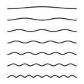 Water waves set. Sea, ocean or river concept. Vector illustration Royalty Free Stock Photo