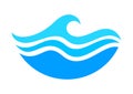 water waves symbol, wave water ripple flow for graphic, water splash shape, water symbol