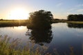 Water mirror in weir at sunset III