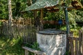 Water well with fresh water located in the village Royalty Free Stock Photo