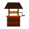Water well icon, flat style Royalty Free Stock Photo