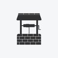 Water well icon isolated flat design vector illustration Royalty Free Stock Photo