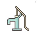 Water well pump vector icon