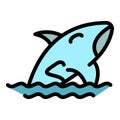 Water whale killer icon vector flat