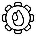 Water wheel energy icon, outline style