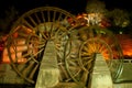 Water wheel ,landmark of Lijiang Dayan old town at night. Royalty Free Stock Photo