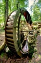 The water wheel left from and old grist mill. Royalty Free Stock Photo